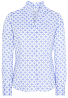 ETERNA LANGE MOUW BLOUSE MODERN CLASSIC BLAUW / WIT PRINT