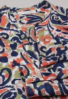 ETERNA LANGE MOUW BLOUSE MODERN CLASSIC BLAUW/ORANJE PRINT