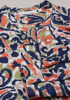 ETERNA LANGE MOUW BLOUSE MODERN CLASSIC BLAUW/ORANJE PRINT