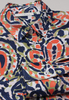 ETERNA LANGE MOUW BLOUSE MODERN CLASSIC BLAUW/ORANJE PRINT