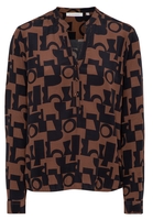 ETERNA LANGE MOUW BLOUSE MODERN CLASSIC BRUIN/ZWART PRINT
