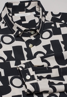 ETERNA LANGE MOUW BLOUSE MODERN CLASSIC CRÈME WIT / ZWART PRINT