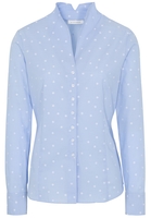 ETERNA LANGE MOUW BLOUSE MODERN CLASSIC FIL COUPÉ LICHT BLAUW / WIT