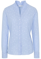 ETERNA LANGE MOUW BLOUSE MODERN CLASSIC FIL COUPÉ LICHT BLAUW / WIT