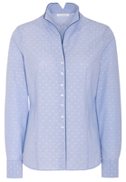 ETERNA LANGE MOUW BLOUSE MODERN CLASSIC JAQUARD LICHTBLAUW MET RELIËF