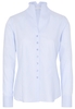 ETERNA LANGE MOUW BLOUSE MODERN CLASSIC JAQUARD LICHTBLAUW MET RELIËF