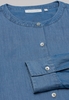 ETERNA LANGE MOUW BLOUSE MODERN CLASSIC JEANSBLAUW MET RELIËF