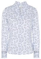 ETERNA LANGE MOUW BLOUSE MODERN CLASSIC LICHT BLAUW / WIT PRINT