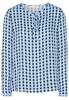 ETERNA LANGE MOUW BLOUSE MODERN CLASSIC LICHTBLAUW / MARINE PRINT