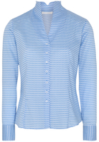 ETERNA LANGE MOUW BLOUSE MODERN CLASSIC LICHTBLAUW/WIT PRINT