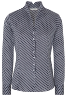 ETERNA LANGE MOUW BLOUSE MODERN CLASSIC MARINE / WIT PRINT