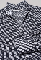 ETERNA LANGE MOUW BLOUSE MODERN CLASSIC MARINE / WIT PRINT