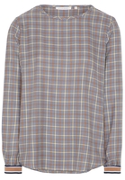ETERNA LANGE MOUW BLOUSE MODERN CLASSIC NAVY / BRUIN GERUIT