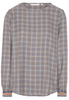 ETERNA LANGE MOUW BLOUSE MODERN CLASSIC NAVY / BRUIN GERUIT