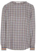 ETERNA LANGE MOUW BLOUSE MODERN CLASSIC NAVY / BRUIN GERUIT