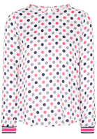 ETERNA LANGE MOUW BLOUSE MODERN CLASSIC NAVY / ROZE PRINT