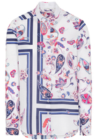 ETERNA LANGE MOUW BLOUSE MODERN CLASSIC POPELINE ROZE / BLAUW / WIT