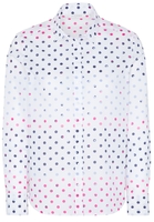 ETERNA LANGE MOUW BLOUSE MODERN CLASSIC POPELINE ROZE / BLAUW PRINT