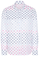 ETERNA LANGE MOUW BLOUSE MODERN CLASSIC POPELINE ROZE / BLAUW PRINT