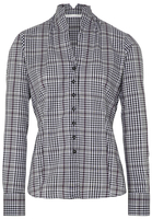 ETERNA LANGE MOUW BLOUSE MODERN CLASSIC POPELINE ZWART / WIT / ROZE