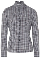 ETERNA LANGE MOUW BLOUSE MODERN CLASSIC POPELINE ZWART / WIT / ROZE