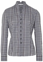 ETERNA LANGE MOUW BLOUSE MODERN CLASSIC POPELINE ZWART / WIT / ROZE