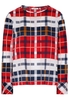 ETERNA LANGE MOUW BLOUSE MODERN CLASSIC ROOD / BLAUW / WIT GERUIT