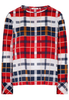 ETERNA LANGE MOUW BLOUSE MODERN CLASSIC ROOD / BLAUW / WIT GERUIT