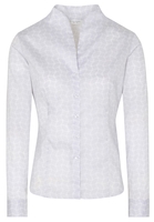 ETERNA LANGE MOUW BLOUSE MODERN CLASSIC SLIM FIT GRIJS-WIT PRINT