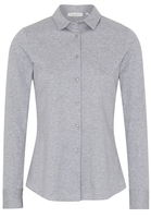 ETERNA LANGE MOUW BLOUSE MODERN CLASSIC SLIM FIT JERSEY GRIJS MELANGE