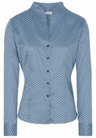 ETERNA LANGE MOUW BLOUSE MODERN CLASSIC SLIM FIT LICHTBLAUW / MARINE