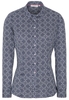 ETERNA LANGE MOUW BLOUSE MODERN CLASSIC SLIM FIT MARINE / WIT PRINT