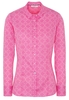 ETERNA LANGE MOUW BLOUSE MODERN CLASSIC SLIM FIT ROZE / WIT PRINT