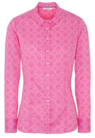 ETERNA LANGE MOUW BLOUSE MODERN CLASSIC SLIM FIT ROZE / WIT PRINT