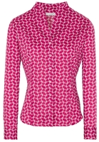 ETERNA LANGE MOUW BLOUSE MODERN CLASSIC SLIM FIT ROZE / WIT PRINT