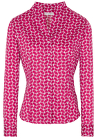 ETERNA LANGE MOUW BLOUSE MODERN CLASSIC SLIM FIT ROZE / WIT PRINT