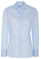 ETERNA LANGE MOUW BLOUSE MODERN CLASSIC SLIM FIT STRETCH LICHTBLAUW