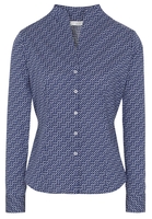 ETERNA LANGE MOUW BLOUSE MODERN CLASSIC SLIM FIT STRETCH MARINEBLAUW