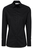 ETERNA LANGE MOUW BLOUSE MODERN CLASSIC SLIM FIT STRETCH ZWART UNI