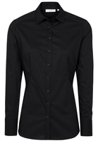 ETERNA LANGE MOUW BLOUSE MODERN CLASSIC SLIM FIT STRETCH ZWART UNI