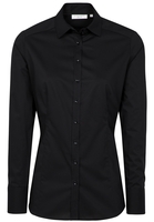 ETERNA LANGE MOUW BLOUSE MODERN CLASSIC SLIM FIT STRETCH ZWART UNI