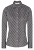 ETERNA LANGE MOUW BLOUSE MODERN CLASSIC SLIM FIT ZWART / WIT PRINT