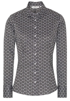 ETERNA LANGE MOUW BLOUSE MODERN CLASSIC SLIM FIT ZWART / WIT PRINT