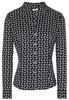 ETERNA LANGE MOUW BLOUSE MODERN CLASSIC SLIM FIT ZWART/WIT PRINT