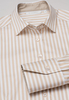 ETERNA LANGE MOUW BLOUSE MODERN CLASSIC STRETCH BEIGE / WIT GESTREEPT