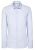 ETERNA LANGE MOUW BLOUSE MODERN CLASSIC STRETCH LICHT BLAUW / WIT