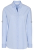 ETERNA LANGE MOUW BLOUSE MODERN CLASSIC STRETCH LICHT BLAUW / WIT