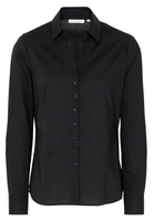 ETERNA LANGE MOUW BLOUSE MODERN CLASSIC STRETCH ZWART UNI