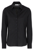 ETERNA LANGE MOUW BLOUSE MODERN CLASSIC STRETCH ZWART UNI