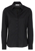ETERNA LANGE MOUW BLOUSE MODERN CLASSIC STRETCH ZWART UNI